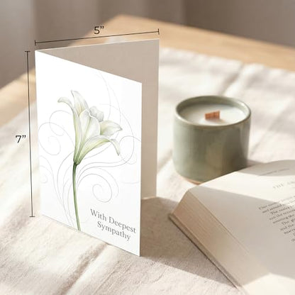 Elegant Sympathy Card, Elegant Floral Condolence For Loss - color: Sympathy Card 014