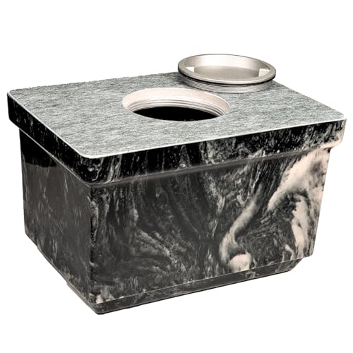 Ebony Olympus Cultured Marble Cremation Urn for Human Ashes, Black, Ground Burial, Home Display and Funeral Memorial - color: Ebony