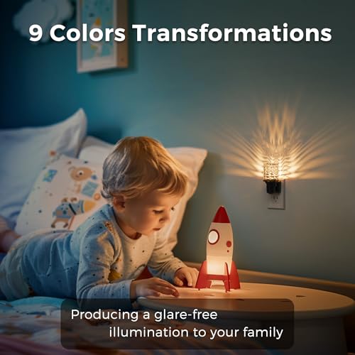 L LOHAS LED Night Light, Dimmable Night Lights Plug into Wall - color: Diamond-RGB, size: 1 Pack