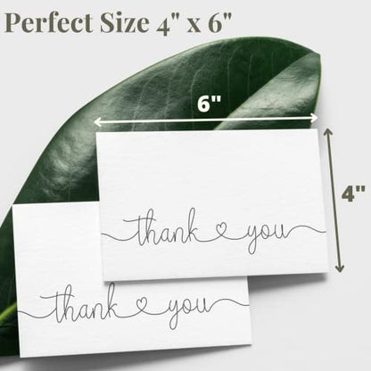 Thank You Cards with Kraft Envelopes and Stickers, Bulk Pack of 20, 4x6 Inch Professional Looking - Suitable for Business, Baby Shower, Wedding, Small Business, Graduation, Bridal Shower, Funeral - color: Thank You (Heart)