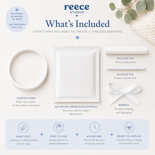 Reece Studio Baby Handprint or Footprint Clay Keepsake Kit - color: Baby's Print Keepsake, White, size: One Size