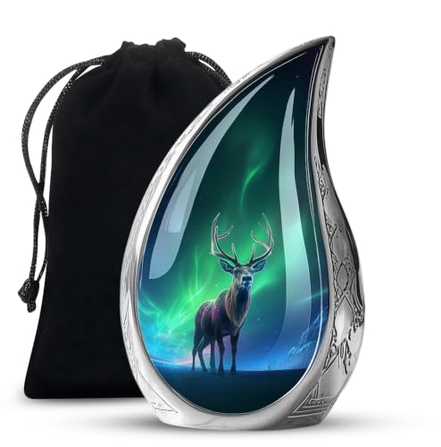 Deer Urns for Human Ashes -Cremation Urns for Human Ashes Adult Male - color: Geen Aurora Light Deer Urn, size: Large