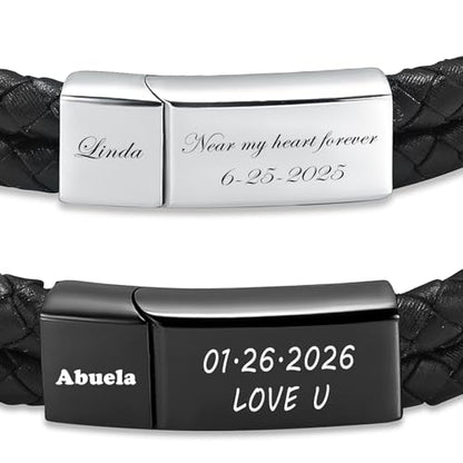 Hearbeingt Memorial Urn Bracelet for Ashes Leather Cremation Jewelry - color: Customize