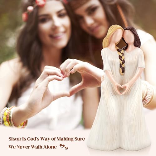 Sister Gifts from Sister, Sister Birthday Gifts for Women, Sister Figurines - color: White-sister