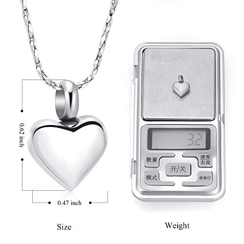 Imrsanl Small Heart Urn Necklace for Ashes Cremation Jewelry for Women Stainless Steel Pendant Memorial Ash Holder Loved Ones Keepsake - color: Customize