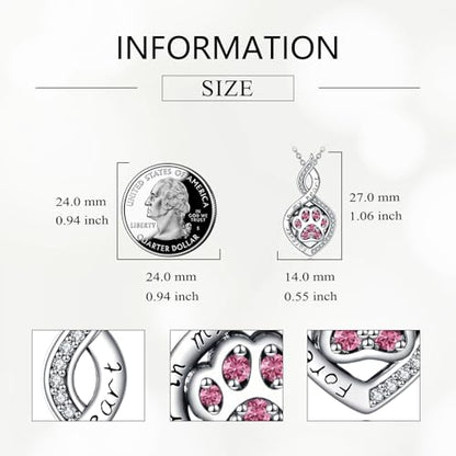 Butterfly/Dragonfly/Pet Paw/Tree of Life/Maple Leaf/Cross Urn Necklace for Ashes 925 Sterling Silver Cremation Pendant Jewelry Gifts for Women Mom - color: Paw-October