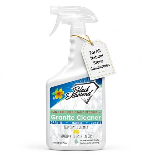 Black Diamond Stoneworks Granite Counter Cleaner: USDA Certified BIOBASED- Safe for Granite and other stone countertops. Safe for food contact formula to keep your countertops looking fresh and clean! - size: 32 Fl Oz (Pack of 1)