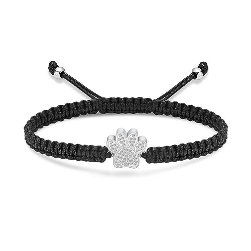 constantlife Cremation Bracelet for Pets Ashes - Dog Paw Pendant Bangle Stainless Steel Memorial Urn Jewelry - color: Z-Silver