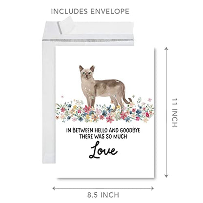 Andaz Press Jumbo Pet Sympathy Card with Envelope, Sorry For Your Loss Card, Tonkinese Cat Loss Of Pets, Cat Grief Bereavement Card with Big Blank Space to Send to Friends, Family, 8.5" x 11", 1-Pack - color: Tonkinese Cat