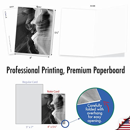 The Best Card Company - 10 Blank Note Cards with Envelopes (4 x 5.12 Inch) - Black & White Photos, Bulk Boxed Set - Free Forms M3310 - style: Free Forms