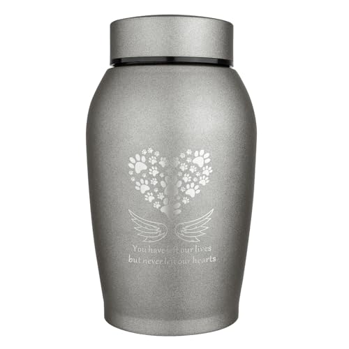 Cremation Urns for Pet Ashes Angel Wings Urn for Funeral Urn for Ashes | Burial or Home Memorial Funeral Burial Decorative Urn for Ashes for Dog Pet - color: Gray, size: Medium