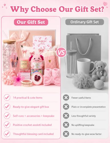 14PCS Gifts for Teen Girls - Gift Basket for Teen Girl, Gifts Trendy Stuff | Back to School Gift, Unique Birthday Gift Sets for Teen Girls, Daughter, Sister, Friend, Sweet 16th 18th 21st, Pink - color: Pink