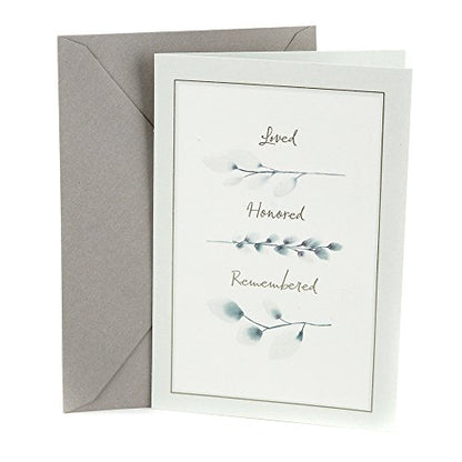 Hallmark Sympathy Card (Loved, Honored, Remembered) - size: 5 inches x 7.2 inches