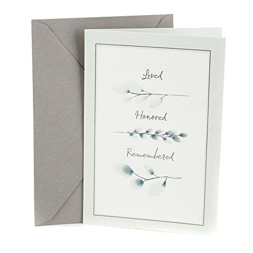 Hallmark Sympathy Card (Loved, Honored, Remembered) - size: 5 inches x 7.2 inches