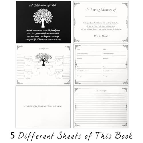 SOITIS Funeral Guest Book Memorial Guest Book for Funeral Tree of Life 80 Pages Funeral Sign-in Book - A Celebration of Life - style: Tree of Life