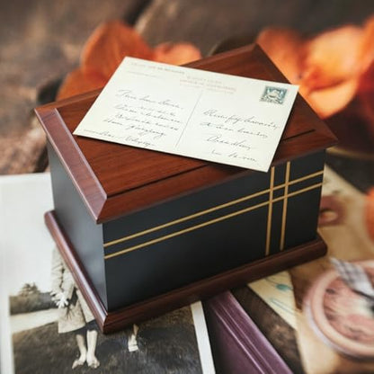 Cross Walnut Wooden Urn for Human Ashes,Adult Cremation Urn for Men & Women