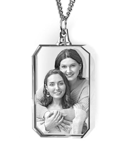 ArtPix Custom Photo Necklace - Personalized Picture Pendant, Birthday Gift - style: Large