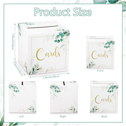 Hxezoc Wedding Card Box Party Favors Post Box Cardboard Receiving Money Box Holder for Wedding Reception, Baby Shower Table Centerpiece Decorations Supplies - style: Wedding