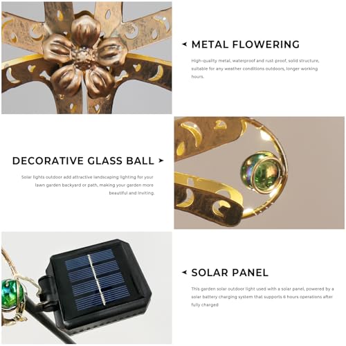LEDs Solar Stake Lights for Garden Metal Warm White, Memorial Gift - Perfect as Remembrance & Sympathy Gifts (Angel-Bronze) (Cross) - style: Cross