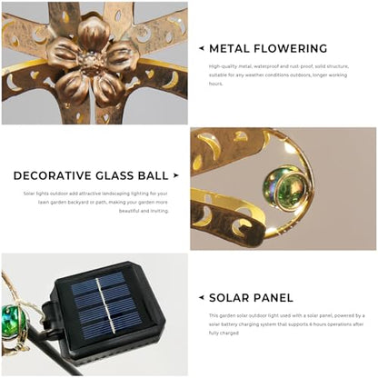 LEDs Solar Stake Lights for Garden Metal Warm White, Memorial Gift - Perfect as Remembrance & Sympathy Gifts (Angel-Bronze) (Cross) - style: Cross