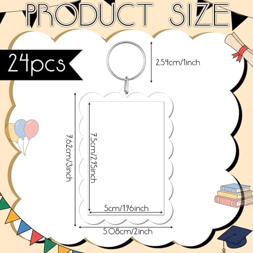 Clear Acrylic Photo Keychain Holder 2 x 3'' Photo Insert Picture Frame Keychain Making Kit DIY Holiday Gifts