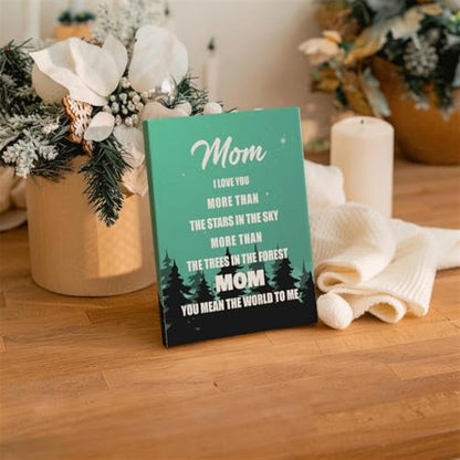 RTVJTERQ Mom Canvas Wall Art, I Love You More Than Stars & Trees Nature Quote Print, Great Gift for Mom, Ready to Hang 8x10 Inches - color: Quote 25