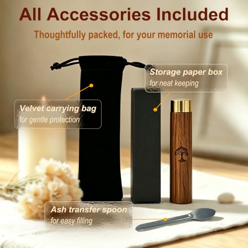 Small Wood Keepsake Urns, Scattering Tubes for Human & Pet Ashes, Set of 4