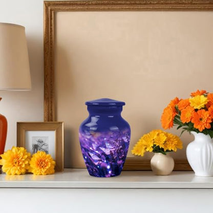 Purple Butterfly Urns for Human Ashes Adult Man & Women, Small Keepsake Urn for Human Ashes Adult Male, Mini Cremation Urns 3Inch - color: Purple Butterfly Urn