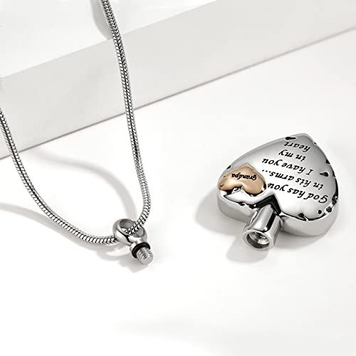 Heart Urn Necklace for Ashes Women Men Cremation Jewelry for Ashes Cremation Necklace In Memory of Loved One Grandpa Grandma Dad Mom Uncle Aunt Brother Sister Daughter Son - style: Grandpa