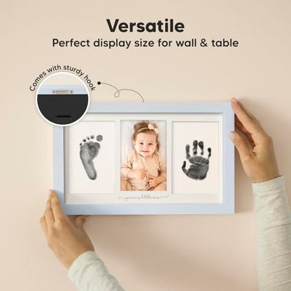 Inkless Hand and Footprint Kit, Boy Girl Newborn Keepsake (Mist Blue) | No Mess Ink Pad for Baby Handprint, Clean Touch Paw Print Kit for Dog Picture Frame, Personalized Baby Christmas Shower Gifts - color: Mist Blue
