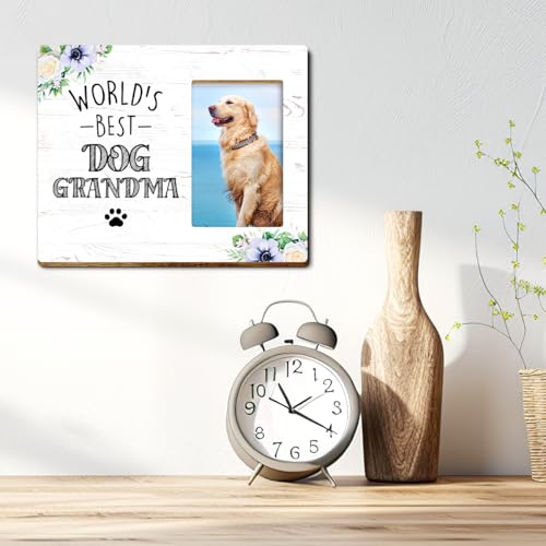 Dogs Grandma Gifts,Grandmother Birthday Gifts,Best Dog Grandma Gift,Grandmother Gift for Christmas Mother's Day,World's Best Dog Grandma Wood Picture Frame - style: world's best Dog