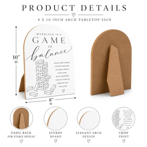 Marriage Is a Game of Balance Sign, Tumbling Tower Game Sign - color: Tumbling Tower