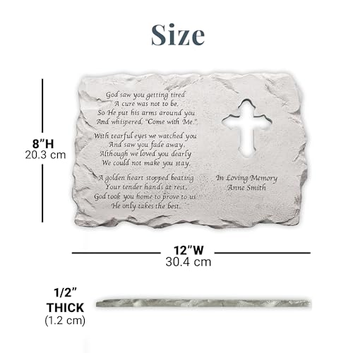 Let's Make Memories Personalized Cross Memorial Stone - Custom Grave Marker - style: Cross Memorial