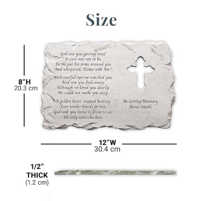 Let's Make Memories Personalized Cross Memorial Stone - Custom Grave Marker - style: Cross Memorial