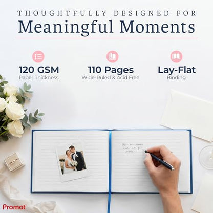 Promot Personalized Guestbook (Sapphire Blue) - 110 Lined Pages - color: Sapphire Blue