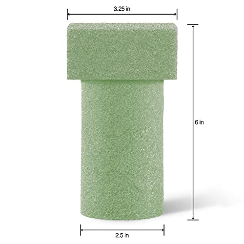FloraCraft FloraFōM Memorial Vase Insert 3.25 Inch x 6 Inch Green - size: 6" x 3" x 2.625"