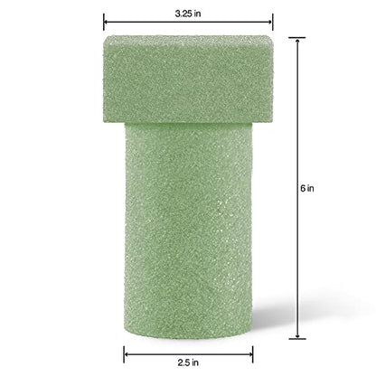 FloraCraft FloraFōM Memorial Vase Insert 3.25 Inch x 6 Inch Green - size: 6" x 3" x 2.625"