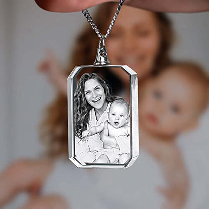 ArtPix Custom Photo Necklace - Personalized Picture Pendant, Birthday Gift - style: Large