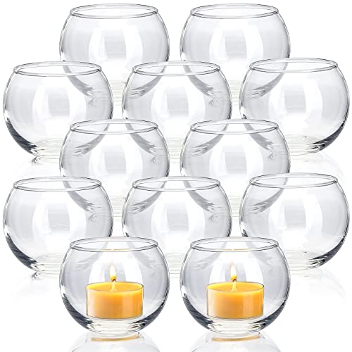 Volens Clear Votive Candle Holders Set of 12, Round Glass Votives 2''×2'' - color: Clear, size: 12 PACK