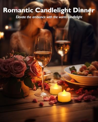Homemory 100-Pack Flameless Tea Lights Candles Battery Operated, 200+ Hours - color: Brgiht Amber Light, White Base, size: Pack of 100