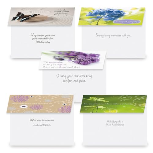 Current Condolences Greeting Cards | Mega Sympathy, 40 Count, 20 Designs, 5" x 7" Folded, Envelopes Included, Holiday, Value Pack - style: Mega 2