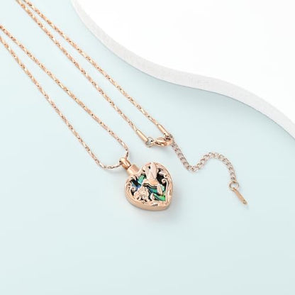 Imrsanl Hummingbird Cremation Jewelry Heart Urn Necklace for Ashes for Women Men Memorial Keepsake Ash Pendants of Loved Ones - color: Rose Gold