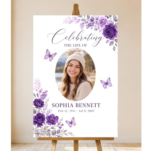 Personalized Funeral Celebration Of Life Welcome Sign #7 - color: Style 7