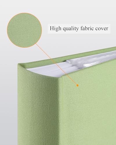 1DOT2 Photo Album for 4x6 Pictures with Writing Space, Sage Green | Holds 402 Photos,Linen Cover with Front Window, Acid-free Inner Pages, Ideal for Marriage Children Travel Family - color: Sage Green