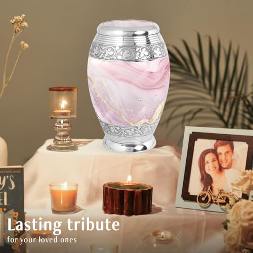 Blush Pink Large Urn for Human Ashes - color: Blush Pink Classic, size: 10 Inch - Pack of 1