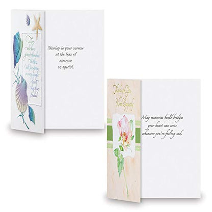 Current Deluxe Foil Sympathy Cards with Envelopes- Set of 16 Bulk Assortment II (8 Designs), Large 5" x 7" Condolences Cards, Sentiments Inside, White Envelopes - style: Foil