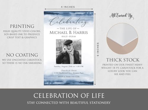 All Ewired Up Celebration of Life Invitation, Funeral Announcement, Memorial Service, Program Card, Personalized
