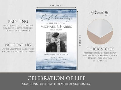 All Ewired Up Celebration of Life Invitation, Funeral Announcement, Memorial Service, Program Card, Personalized