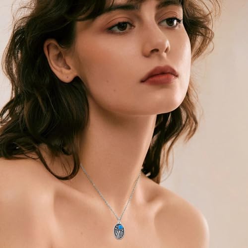 PELOVNY Urn Necklaces for Ashes of Loved Ones 925 Sterling Silver Personalized Heart Locket Urn Necklace Cremation Keepsake Memorial Jewelry Gifts for Women Men - color: Cactus Urn
