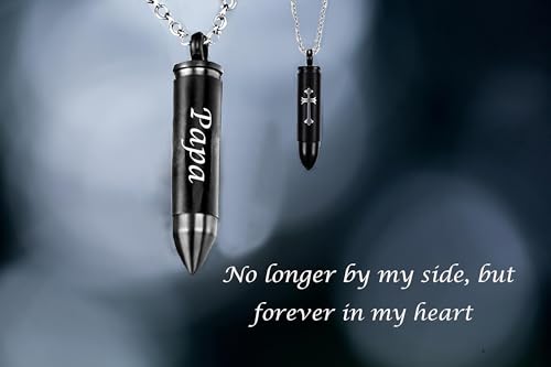 Celtic Cross Bullet Urn Necklaces for Ashes Cremation Jewelry Keepsake Memorial Pendant - style: Papa